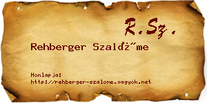 Rehberger Szalóme névjegykártya